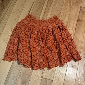 Moulinette Soeurs for Anthropologie Orange Crochet Skirt